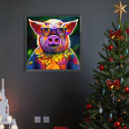 Mr. Colorful Pig - Full AB Round Drill Diamond Painting 40*40CM