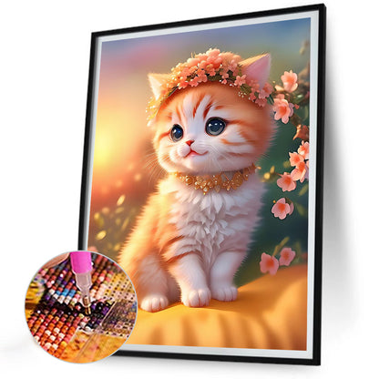 Cat - Full Round Drill Diamond Painting 30*40CM