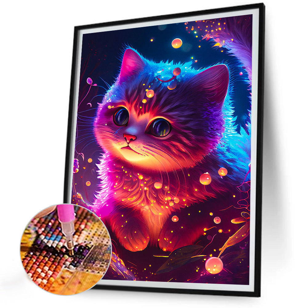 Cat - Full Round Drill Diamond Painting 30*40CM