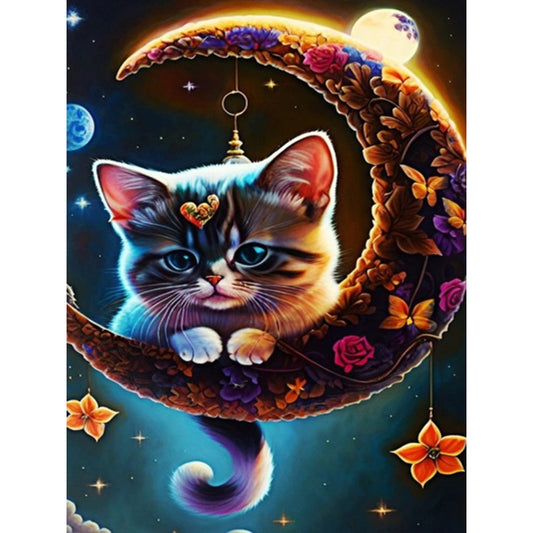 Cat - Full Round Drill Diamond Painting 30*40CM