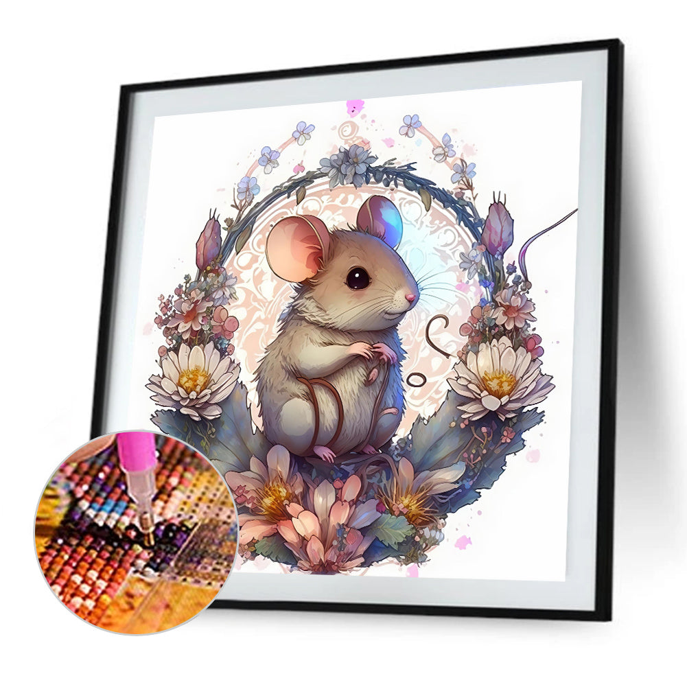 Mice In Wreath - Full AB Round Drill Diamond Painting 40*40CM