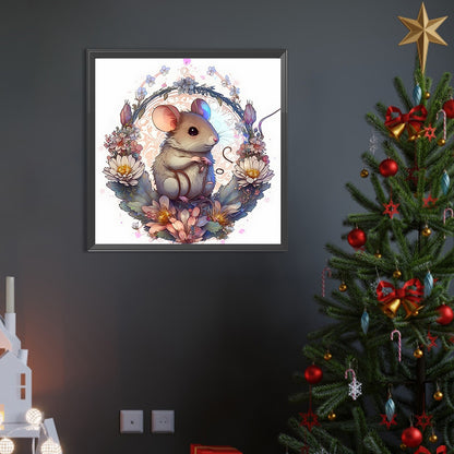 Mice In Wreath - Full AB Round Drill Diamond Painting 40*40CM