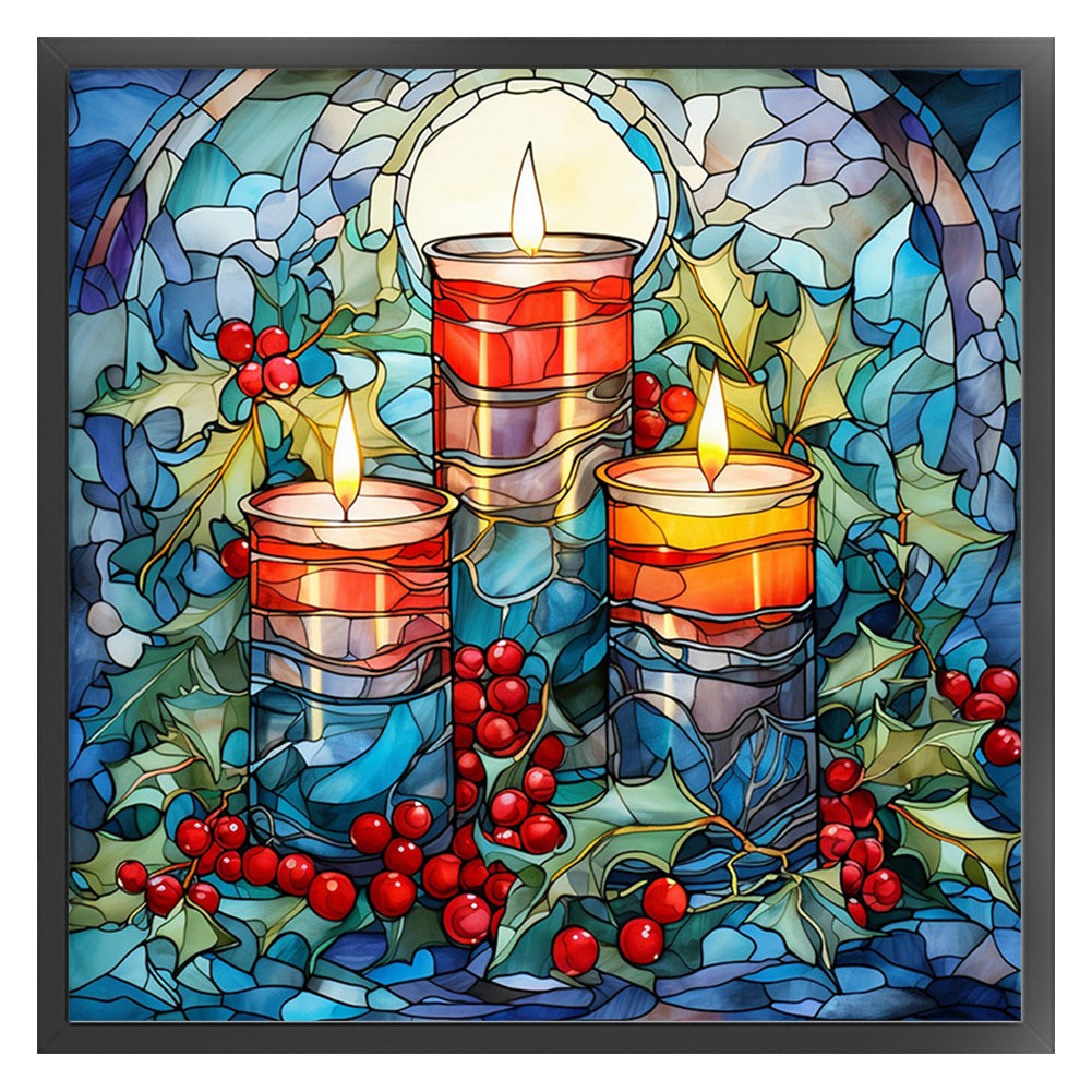 Christmas Candles - 11CT Stamped Cross Stitch 40*40CM(Joy Sunday)