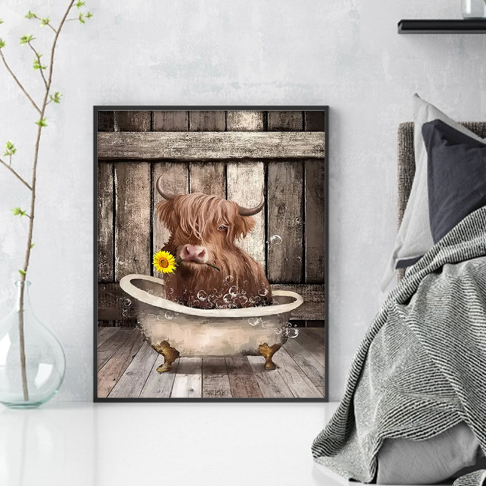 Yak Bathing - 11CT Stamped Cross Stitch 40*50CM(Joy Sunday)