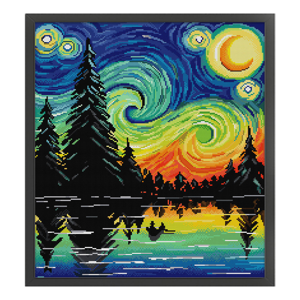 Starry Sky - 14CT Stamped Cross Stitch 41*47CM(Joy Sunday)