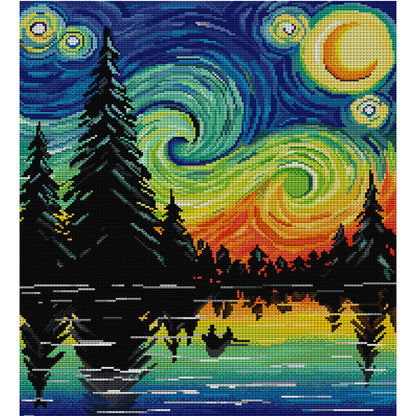 Starry Sky - 14CT Stamped Cross Stitch 41*47CM(Joy Sunday)