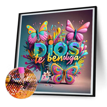 Colorful Christmas Butterflies - Full Round Drill Diamond Painting 30*30CM