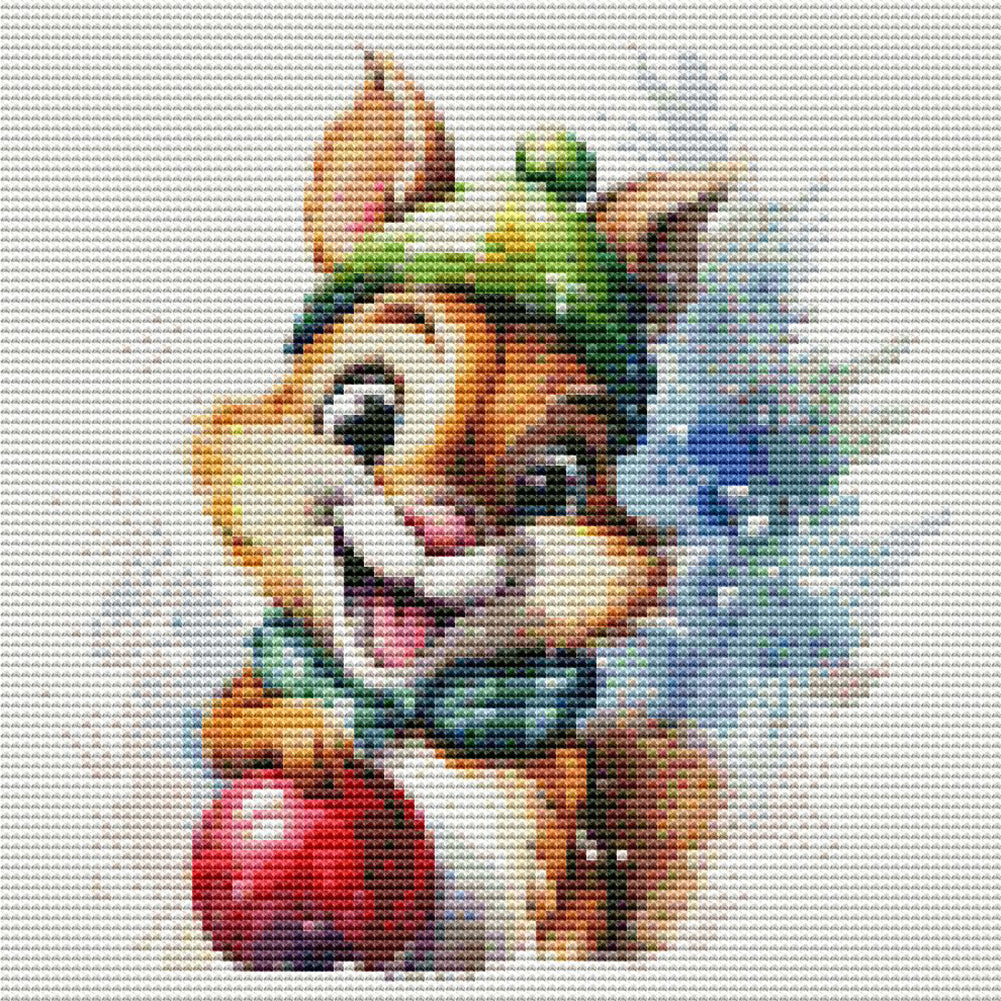 Christmas Squirrel - 18CT Stamped Cross Stitch 20*20CM(Joy Sunday)