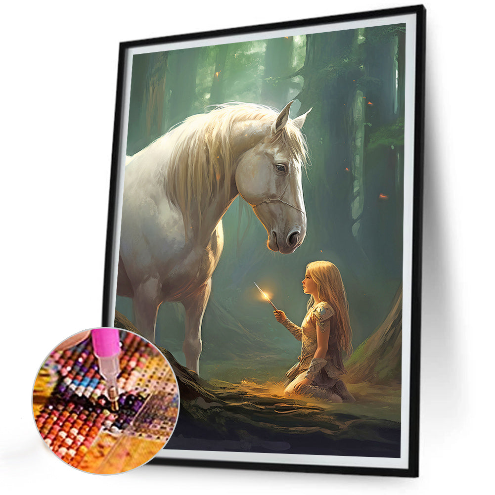Fantasy Unicorn - Full Round Drill Diamond Painting 30*40CM