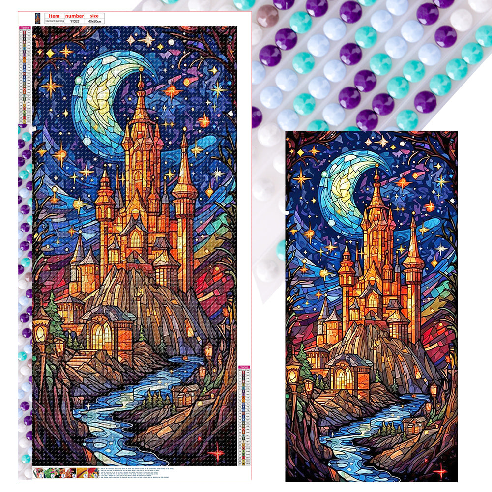 Starry Sky Castle - Full Round Drill Diamond Painting 40*80CM