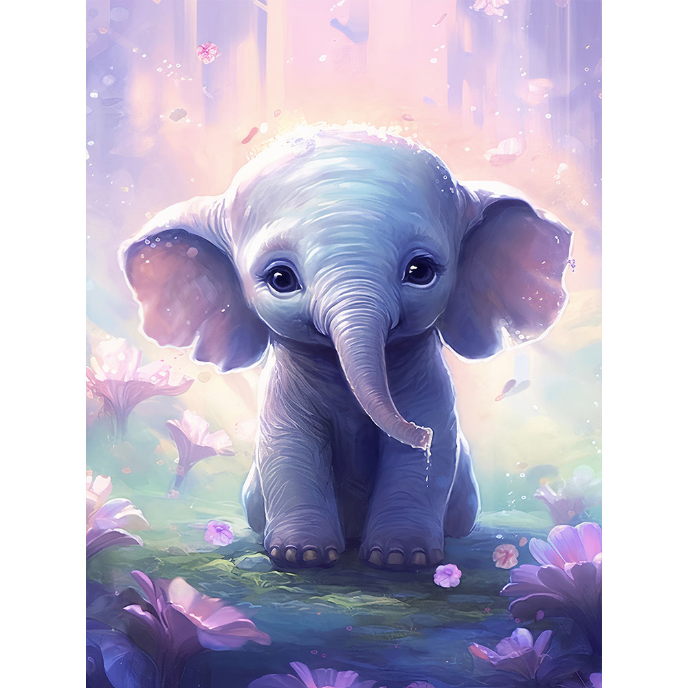 Garden Elephant - Full Round Drill Diamond Painting 30*40CM