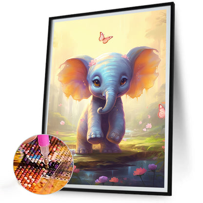 Garden Elephant - Full Round Drill Diamond Painting 30*40CM