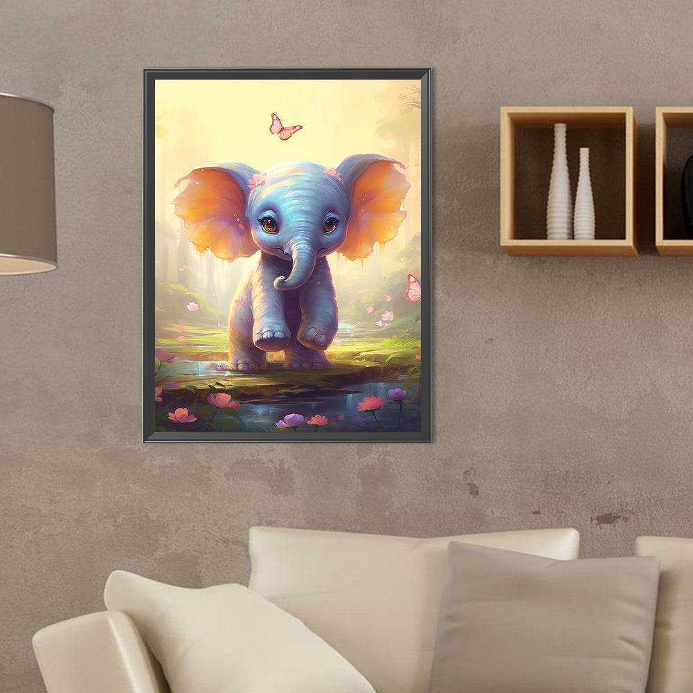 Garden Elephant - Full Round Drill Diamond Painting 30*40CM