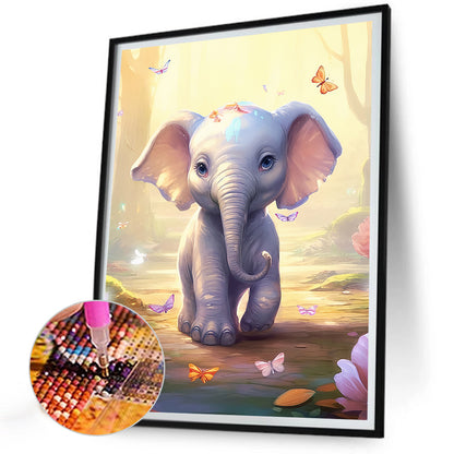 Garden Elephant - Full Round Drill Diamond Painting 30*40CM