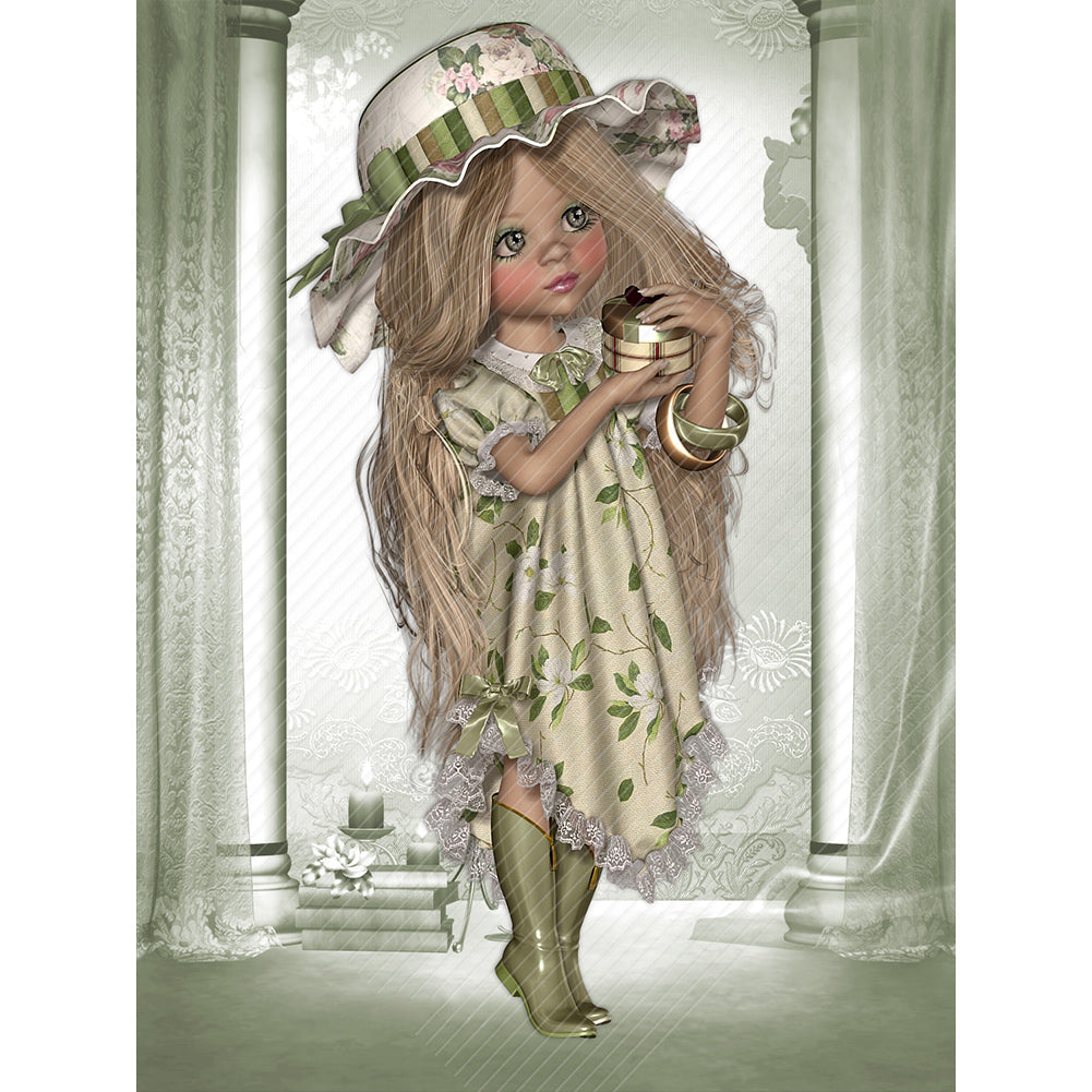 Big Eyed Doll - Full Round Drill Diamond Painting 30*40CM