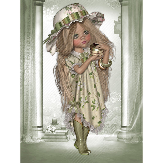 Big Eyed Doll - Full Round Drill Diamond Painting 30*40CM