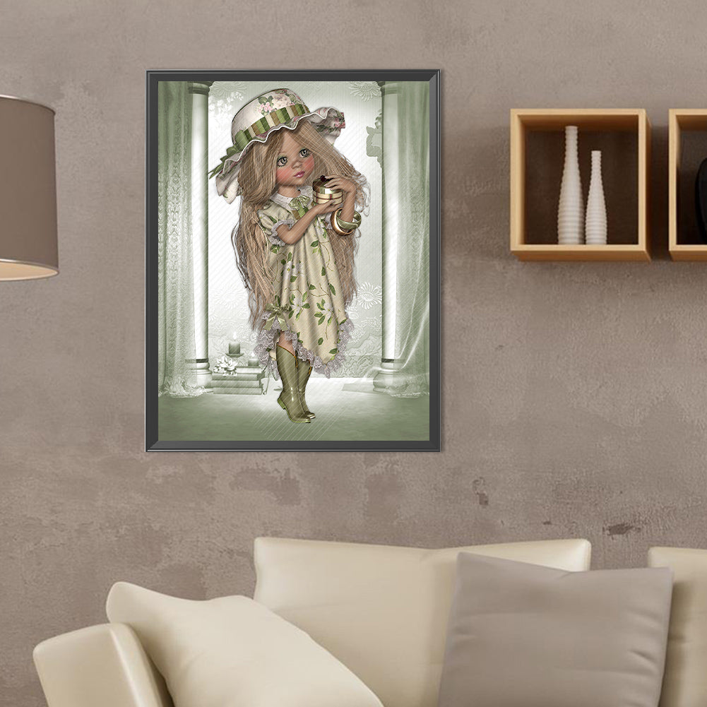 Big Eyed Doll - Full Round Drill Diamond Painting 30*40CM