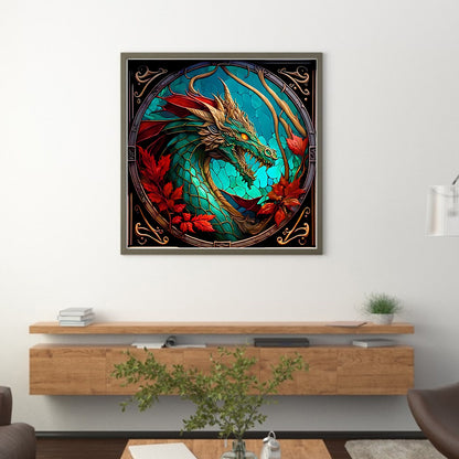 Glass Painting-Pterosaur - 11CT Stamped Cross Stitch 40*40CM(Joy Sunday)