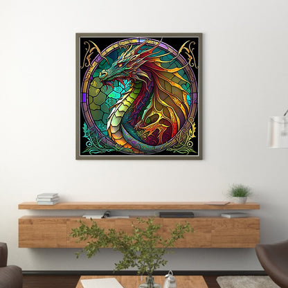 Glass Painting-Pterosaur - 11CT Stamped Cross Stitch 40*40CM(Joy Sunday)