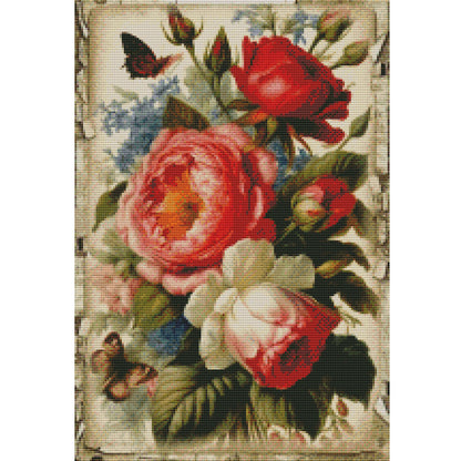 Retro Poster - Flowers - 11CT Stamped Cross Stitch 40*60CM(Joy Sunday)