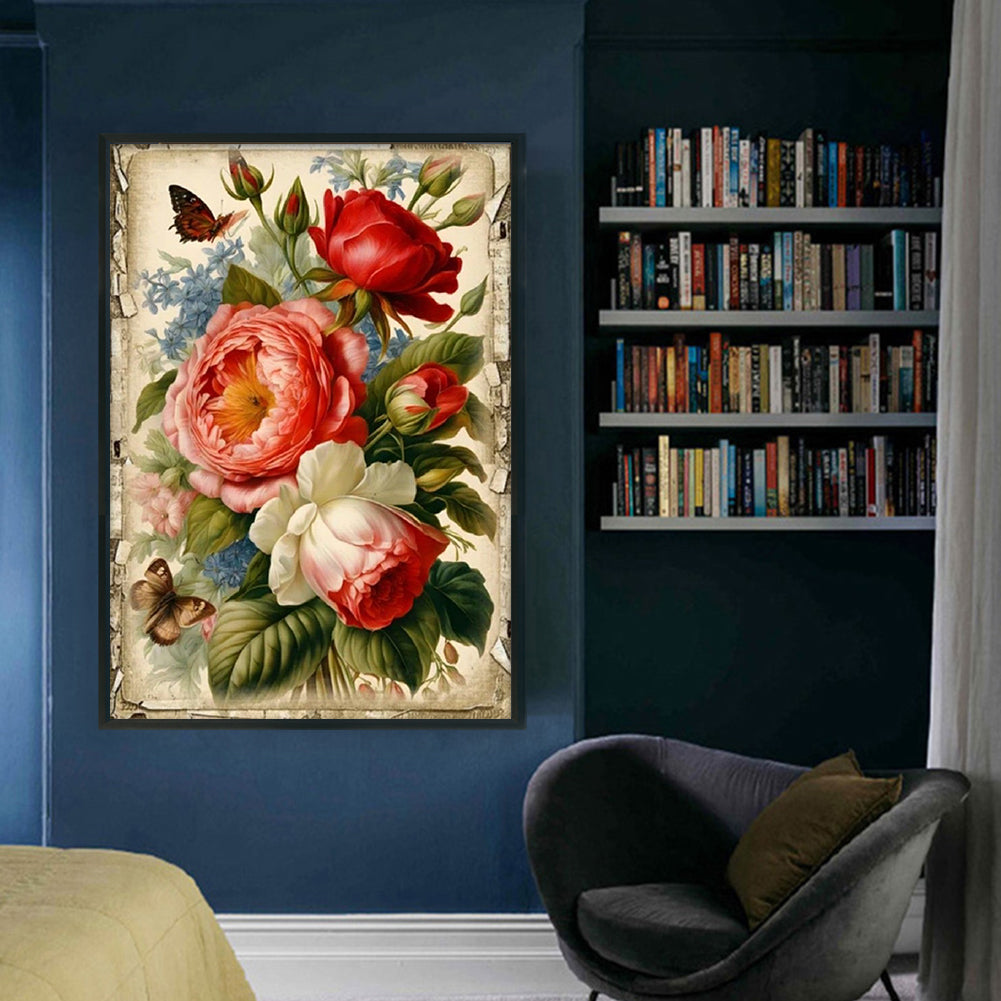 Retro Poster - Flowers - 11CT Stamped Cross Stitch 40*60CM(Joy Sunday)