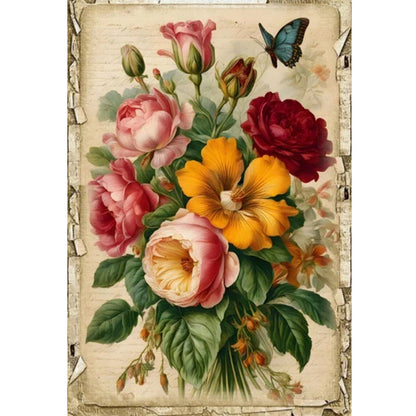 Retro Poster - Flowers - 11CT Stamped Cross Stitch 40*60CM(Joy Sunday)