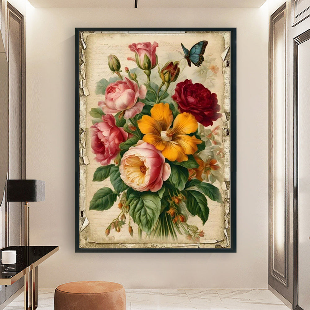 Retro Poster - Flowers - 11CT Stamped Cross Stitch 40*60CM(Joy Sunday)