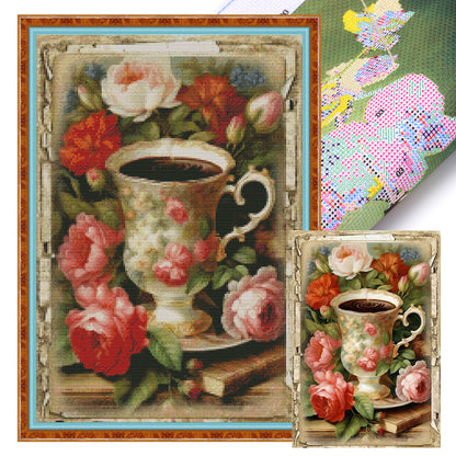 Retro Poster - Flowers - 11CT Stamped Cross Stitch 40*60CM(Joy Sunday)