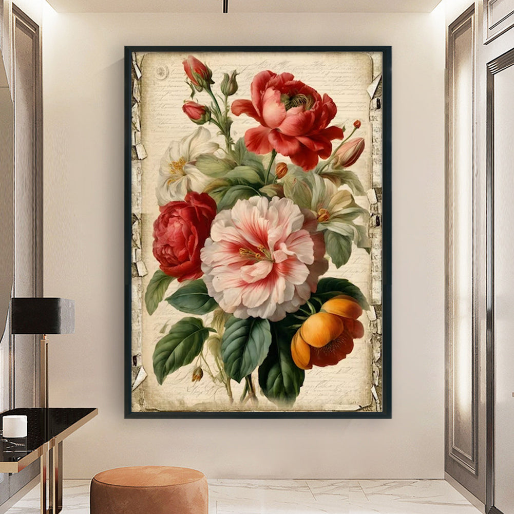 Retro Poster - Flowers - 11CT Stamped Cross Stitch 40*60CM(Joy Sunday)