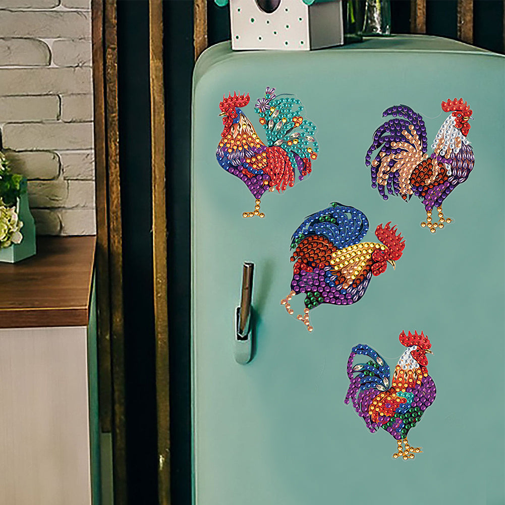 7PCS Diamond Painting Magnets Refrigerator for Adults Kids (Field Rooster)