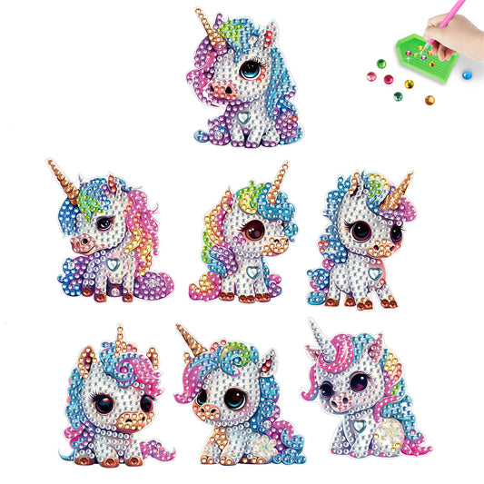 7PCS Diamond Painting Magnets Refrigerator for Adults Kids (Fantasy Unicorn)