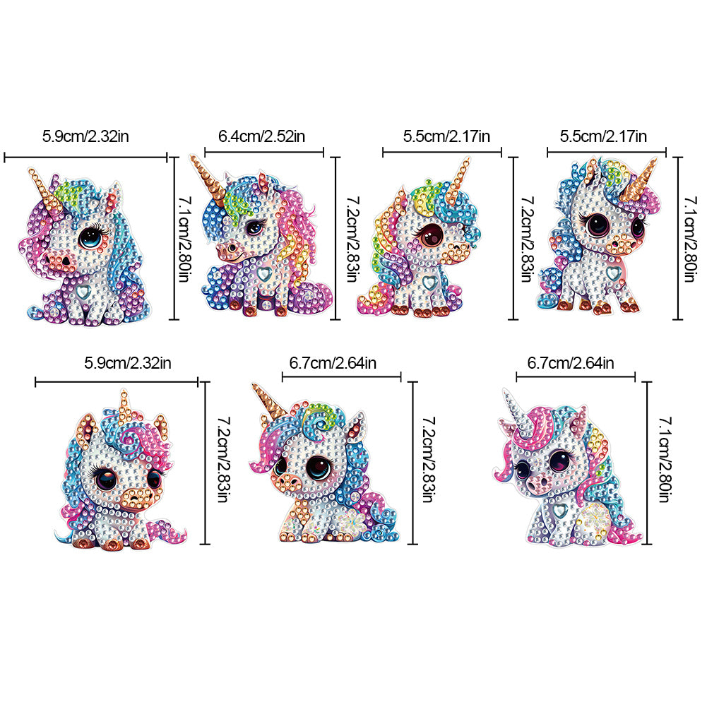 7PCS Diamond Painting Magnets Refrigerator for Adults Kids (Fantasy Unicorn)