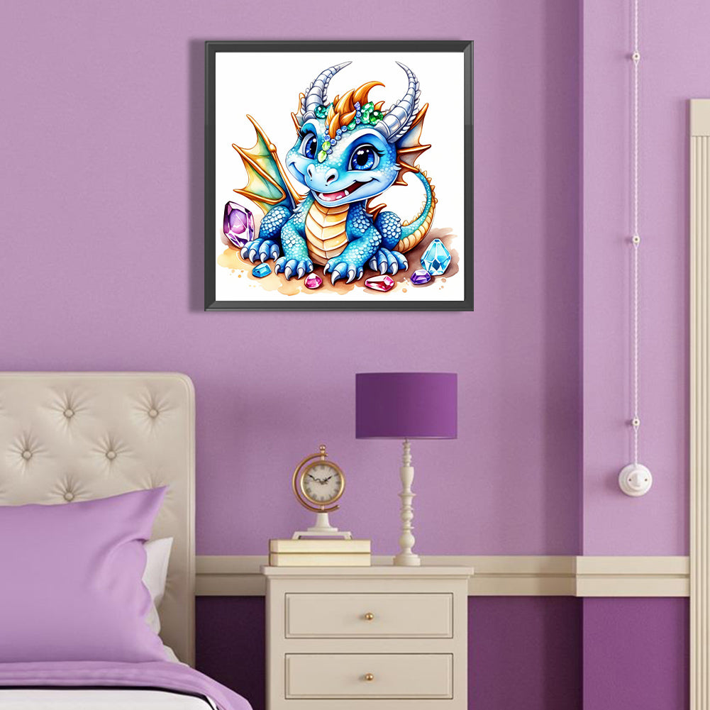 Gem Cute Dinosaur - Full Round Drill Diamond Painting 40*40CM