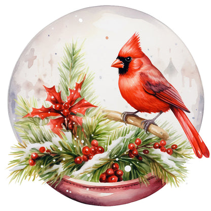 Cardinal In The Crystal Ball - Full Round Drill Diamond Painting 40*40CM