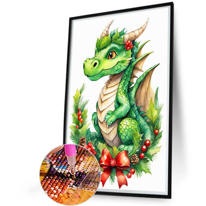 Dinosaur On Festive Branch - Full Round Drill Diamond Painting 40*60CM