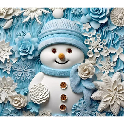 3D Textured Snowman - Full Round Drill Diamond Painting 40*35CM