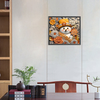 3D Textured Snowman - Full Round Drill Diamond Painting 40*35CM