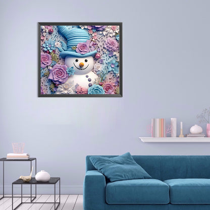 3D Textured Snowman - Full Round Drill Diamond Painting 40*35CM