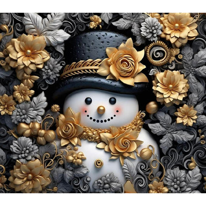 3D Textured Snowman - Full Round Drill Diamond Painting 40*35CM