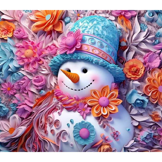 3D Textured Snowman - Full Round Drill Diamond Painting 40*35CM