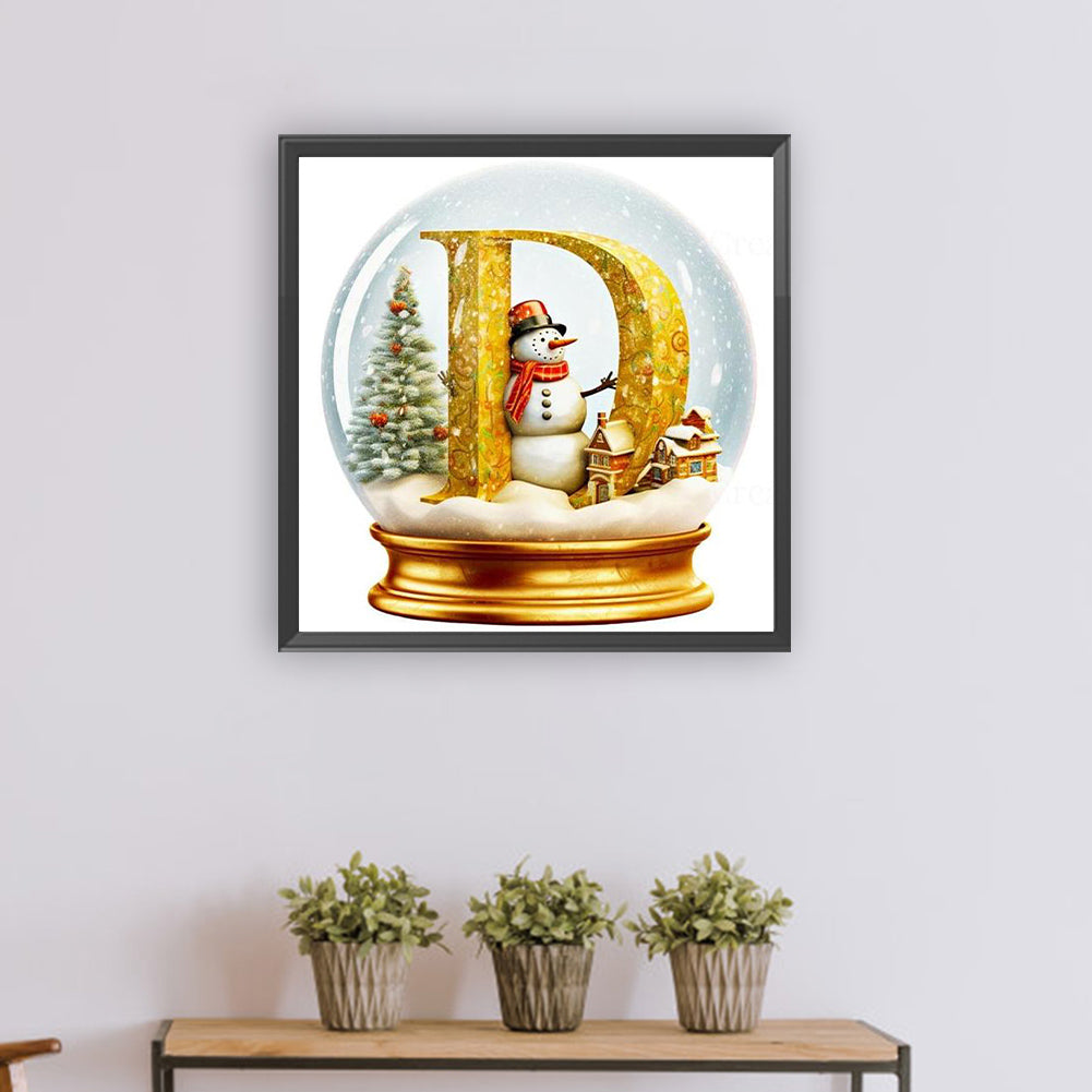 Crystal Ball Letter D - Full Round Drill Diamond Painting 50*50CM