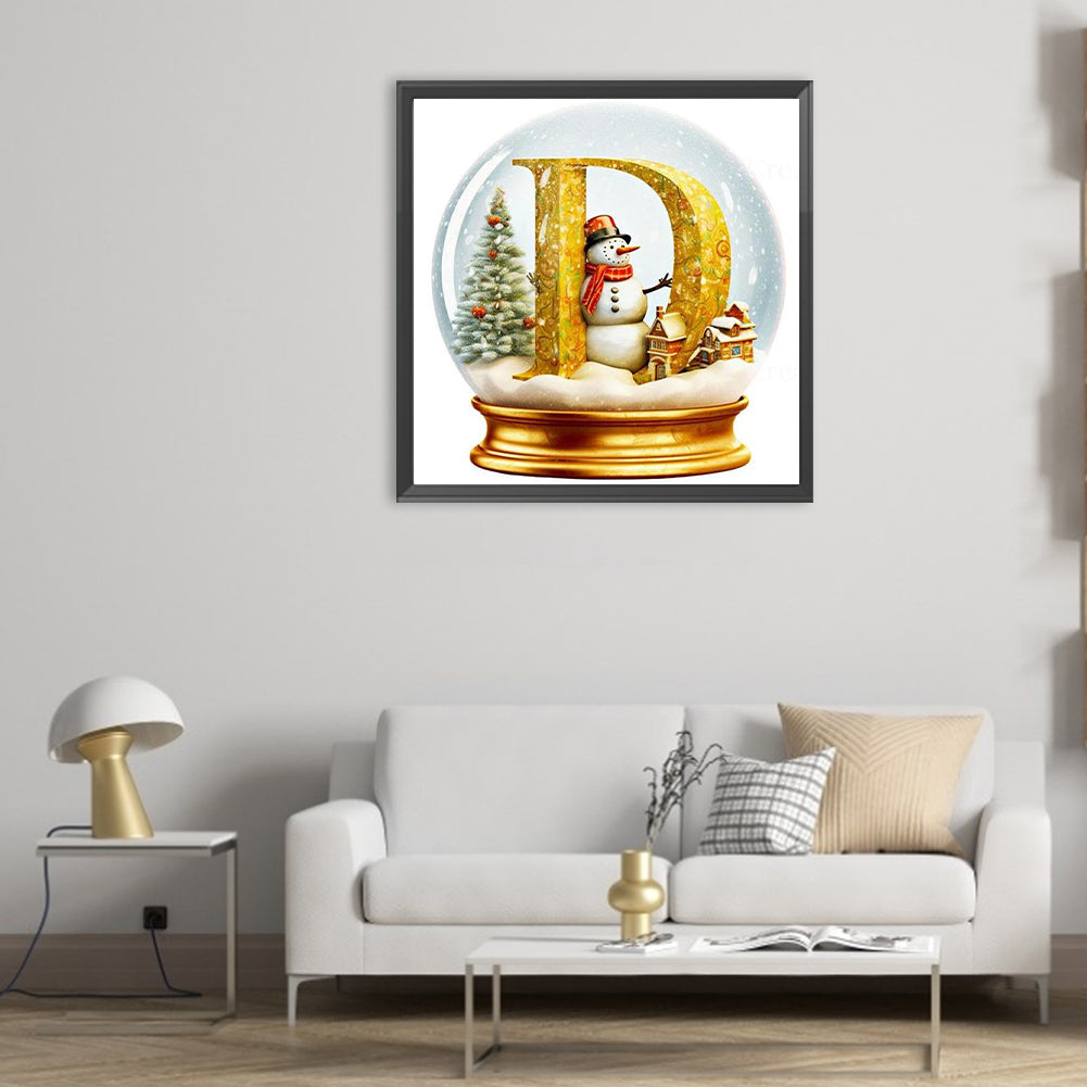 Crystal Ball Letter D - Full Round Drill Diamond Painting 50*50CM