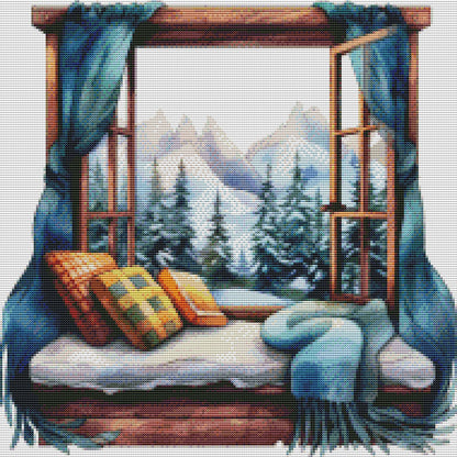 Winter Windowsill - 11CT Stamped Cross Stitch 50*50CM(Joy Sunday)