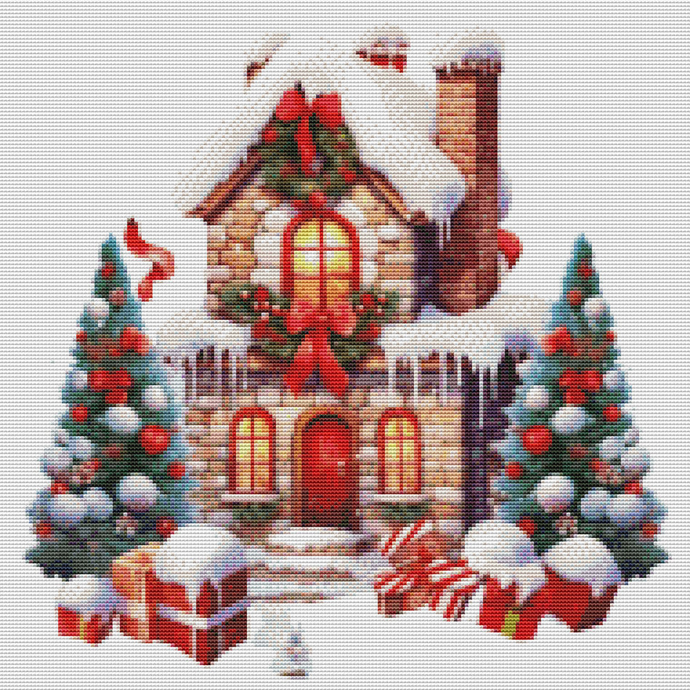 Christmas Igloo - 11CT Stamped Cross Stitch 50*50CM(Joy Sunday)