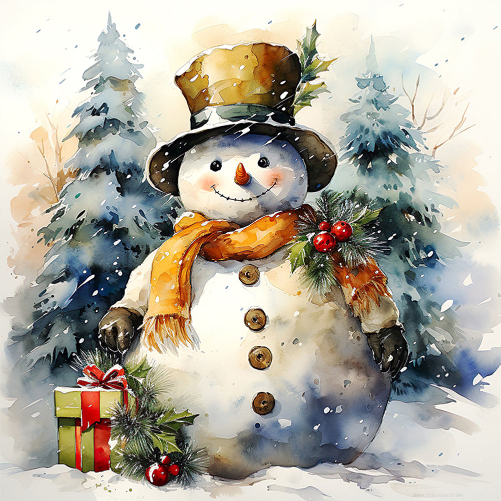 Snowman - 11CT Stamped Cross Stitch 50*50CM(Joy Sunday)