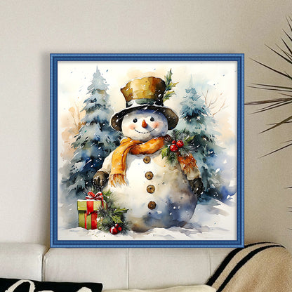 Snowman - 11CT Stamped Cross Stitch 50*50CM(Joy Sunday)