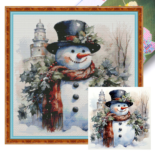 Snowman - 11CT Stamped Cross Stitch 50*50CM(Joy Sunday)