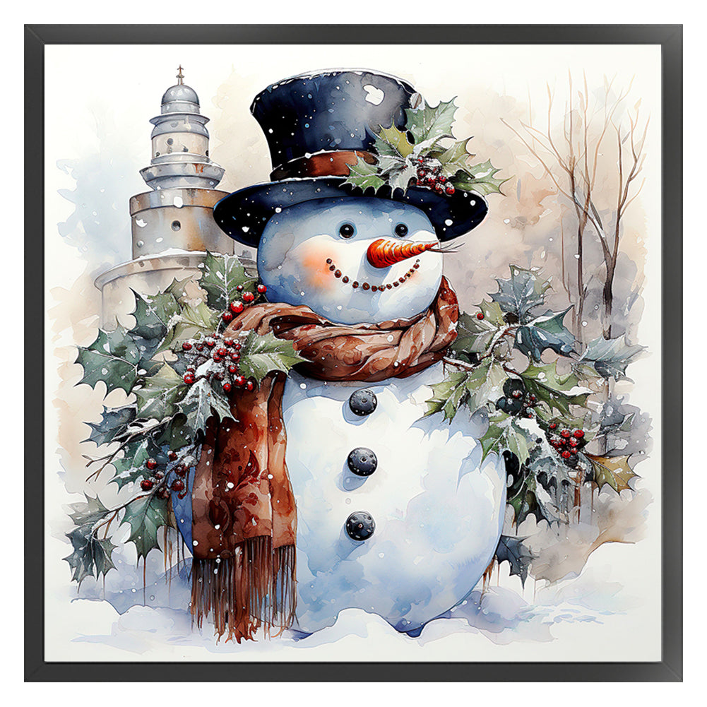 Snowman - 11CT Stamped Cross Stitch 50*50CM(Joy Sunday)