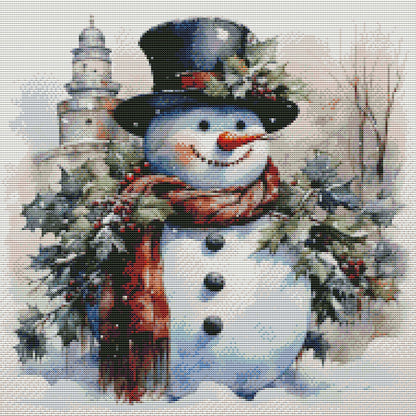 Snowman - 11CT Stamped Cross Stitch 50*50CM(Joy Sunday)