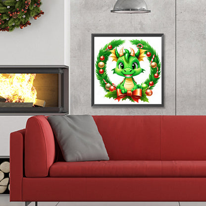 Dragon In Garland - Full Round Drill Diamond Painting 30*30CM